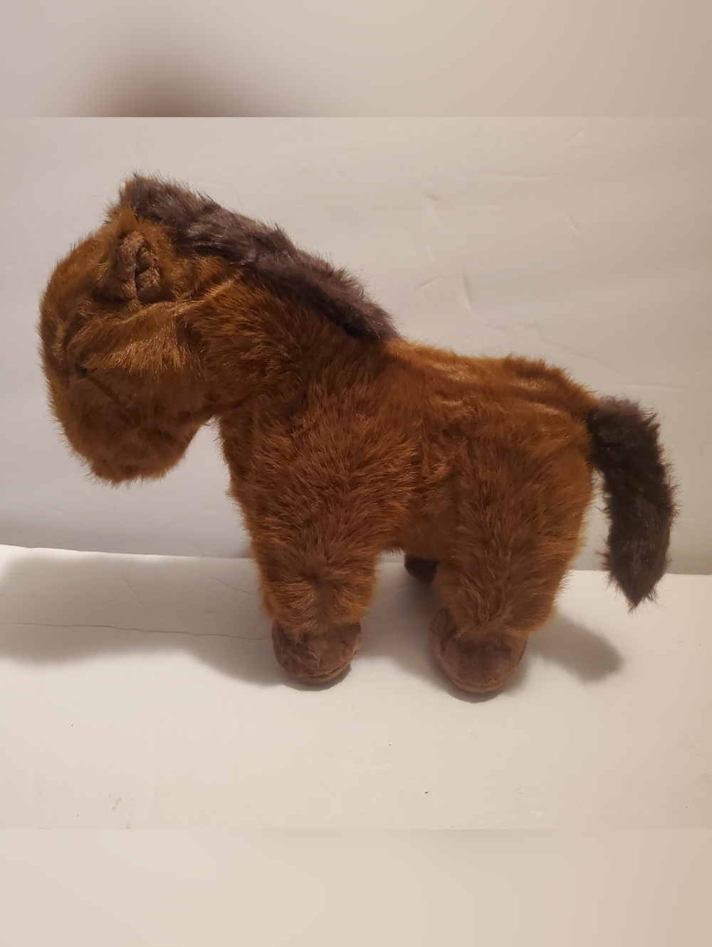 Brown Horse Stuffed Animal Plush w/ Black Mane & Tail, Small 6-14 in